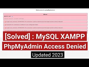 how to fix phpmyadmin access denied error|how to fix phpmyadmin error|phpmyadmin access denied error
