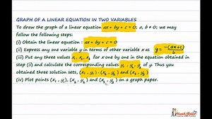 This Video illustrates the #Graph of #Linear #Equation in 2...