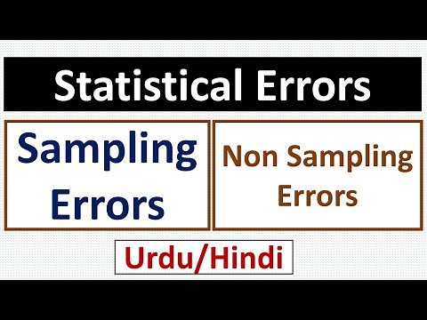 Statistical Errors: Sampling and Non-Sampling Error