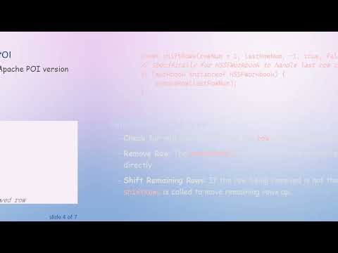 How to Delete and Append Rows in Apache POI for Excel Files