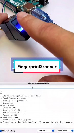 How to save a fingerprint to your Arduino using the fingerprint sensor #arduino #electronics #engineering #foryou