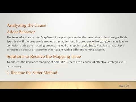 Understanding the Issue with addLine1 Not Being Mapped in MapStruct