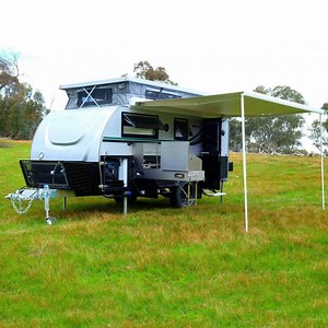 [Hot Item] 15FT off Road Hybrid Pop Top Caravan RV with Slide out Kitchen