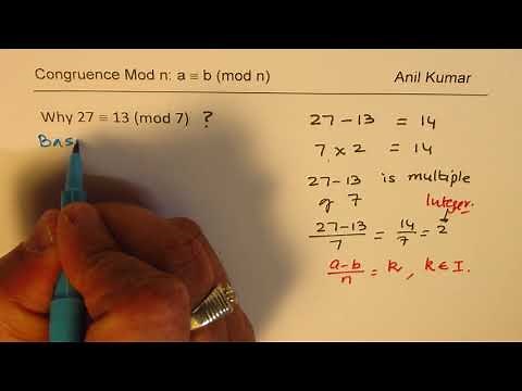 a = b (mod n) Modular Arithmetic Find Remainder 147^9 divided by 4 and More Examples