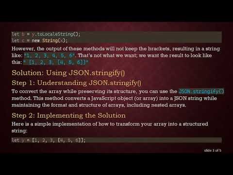 How to Keep the Array Structure Inside a String in JavaScript