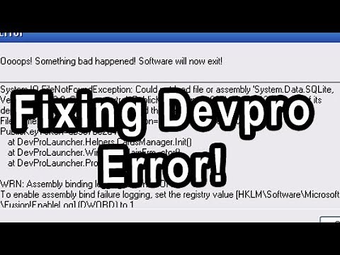 Fixing Devpro Error System.IO.FileNotFoundException