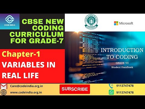 (Chapter-1) CBSE New Coding Curriculum For Grade-7(2022-2023) ||(Lecture-1) Variables in Real Life.