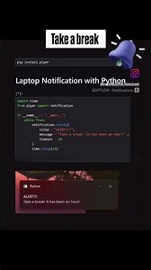 Laptop Notification using python #coding #python #programminglanguage #daily #laptop #notification