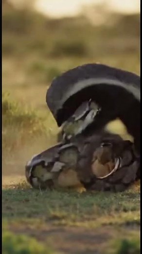 Honey Badger vs Python Extreme Speed Fight Between Two Wild Survivors. #wildlife #python