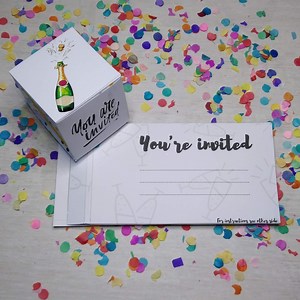 Bombfetti Party Card. Exploding Confetti You're Invited, Let's Celebrate Confetti Rain Card,party in a Box. PDF Download. - Etsy UK
