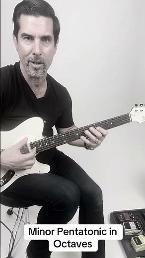 Minor Pentatonic scale in Octaves #guitarteacher #guitarlesson #octaves