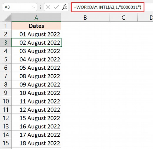 How to Autofill Only Weekday Dates in Excel (Formula)