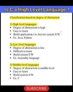 Is C a high-level language or a middle-level language? | #cprogramming #programming #clanguage