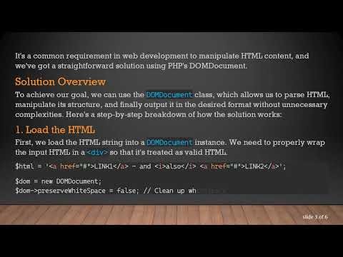 How to Strip Tags from HTML Using PHP's DOMDocument