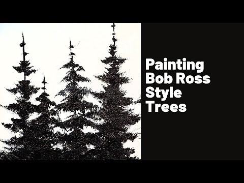 Painting Trees with a Fan Brush. Bob Ross Style Trees by certified Ross Instructor