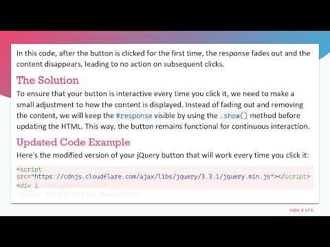 How to Fix Your jQuery Onclick Button that Works Only Once