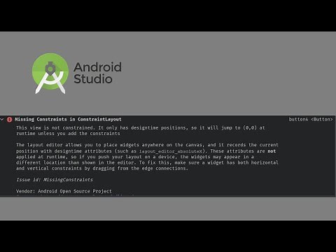 Fix android studio missing constraints in constraintlayout error
