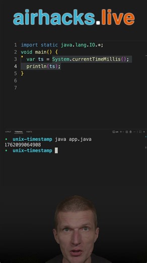 System.currentTimeMillis Is Not The Unix Timestamp #java #shorts #coding #airhacks