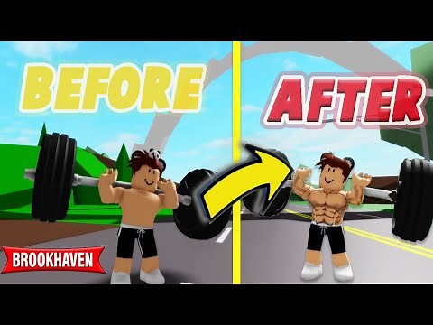 How to turn BODYBUILDER in BROOKHAVEN Gym *id codes for brookhaven ABS Muscles workout*