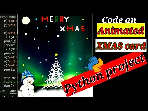 Code an animated Christmas card in Turtle Python | Wishing Merry Christmas using Python Turtle