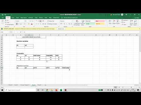 Solving Non Linear Programming Problem Using Excel Solver