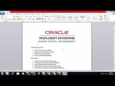 Peoplesoft HR Training Tutorials for Beginners