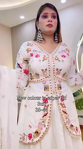 4.6K views · 30 reactions | Booking numbers 9065125000,9266644485 Pure crepe 3 pc set with all heavy thread embroidery work & hand work with skirt with pure tissue dupatta 38-44,book now For more information & queries,Follow our Instagram page﫶 Our instagram page link https://www.instagram.com/aarfacreations?igsh=MXEwb3dwajczNW96OA== #Aarfa #kurti #insta #premium #quality #new #article #order #now | Aarfa Creations | Facebook