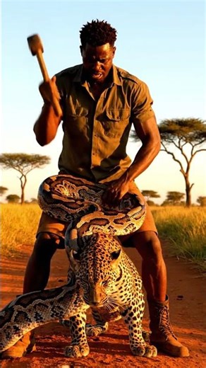 African Rock Python vs Leopard: A Heart-Stopping Hammer-Swing Rescue