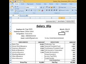 Excel Advance: Generate pay slip as PDF and mail automatically to individual emails