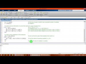 Gauss Elimination - Simple MATLAB CODE/ PROGRAMMING