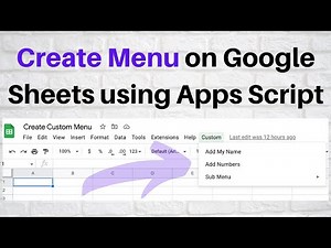 Google Apps Script - Create Menu on Google Sheets