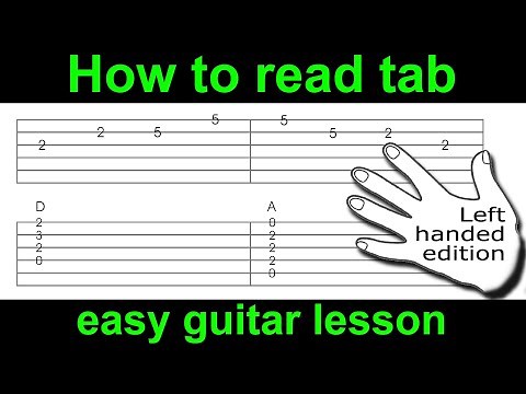 How to read guitar Tab for beginners (tabs or tablature), Left Handed