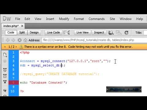 PHP: Creating a database, tables & Inputting data using PHP
