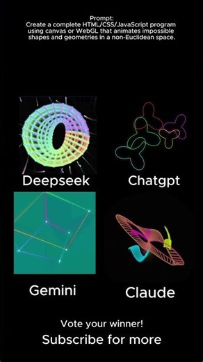ChatGPT vs Gemini vs DeepSeek vs Claude — Abstract Shapes(HTML/CSS/JS)