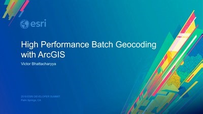 High-Performance Batch Geocoding with ArcGIS