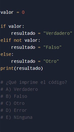 😲 La Estructura Selectiva Multiple if – elif - else En Python 🚀 Las estructuras selectivas múltiples if – elif - else En Python permiten evaluar múltiples condiciones secuencialmente; el programa ejecuta el bloque de código de la primera condición que sea true (verdadera) y luego salta el resto de elif y else, funcionando como una cascada para elegir un único camino de entre varias opciones mutuamente excluyentes. Se usa if para la primera, elif para las siguientes condiciones, y un else opcio