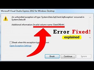 How to fix Invalid column name error in Visual Studio C#.NET Final Project?