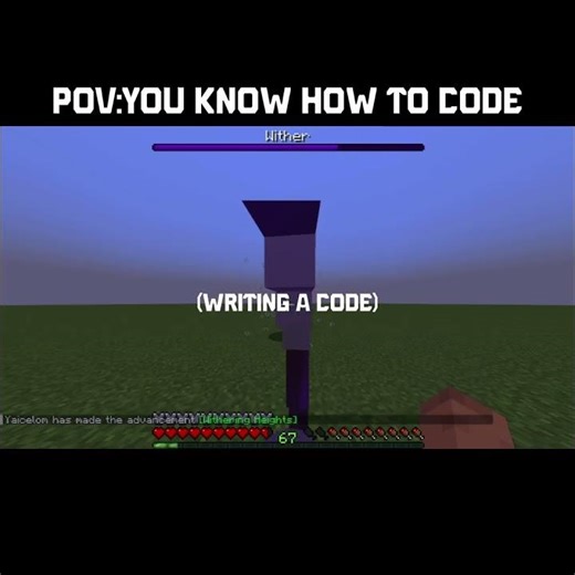 Coding to destroy Wither with one arrow #minecraft #coding #bow