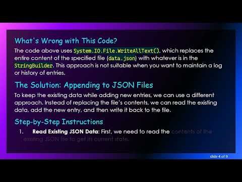 How to Append Data to JSON in C# Instead of Overwriting it