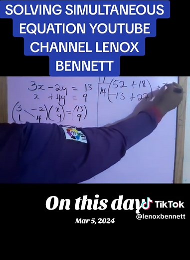 Solving Simultaneous Equations Using Matrix Method