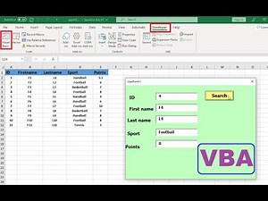 VBA - User Form: for search button Excel vba code