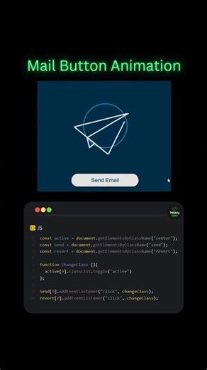 Mail Send Button UI — HTML & CSS | Smooth Animation | #shorts #ui #uidesignlearning #coding