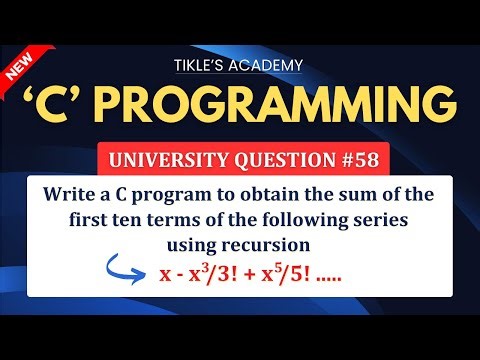 C PROGRAMMING UNIVERSITY QUESTIONS 58 ‪@TIKLESACADEMY‬