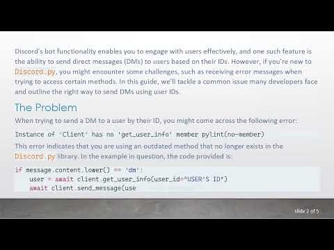 How to Send a DM on Discord Using User IDs in Python Discord.py