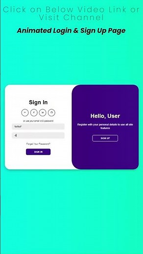 Create Animated Login and Sign Up Page for Modern Websites using HTML CSS and JavaScript