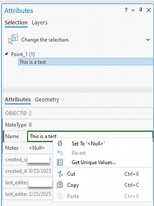 Attribute Table — Copy portion of cell text value by selecting text and right-click > Copy