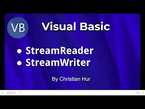 Visual Basic Programming - StreamReader and StreamWriter