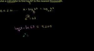Evaluating natural logarithm with calculator