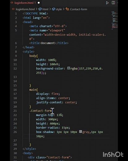 how to create contact form and log in form using #html #css