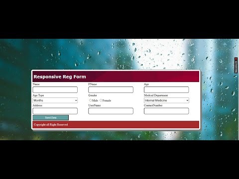 HTML5 Lecture #29 Tables and Forms Practical Form Responsive Page and Form Designing using Table